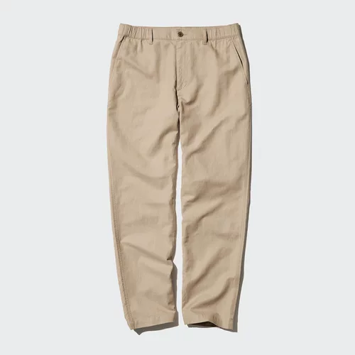 Летние штаны подходит для мужчин и женщин для отдыха, из хлопка и льна, свободный прямой крой