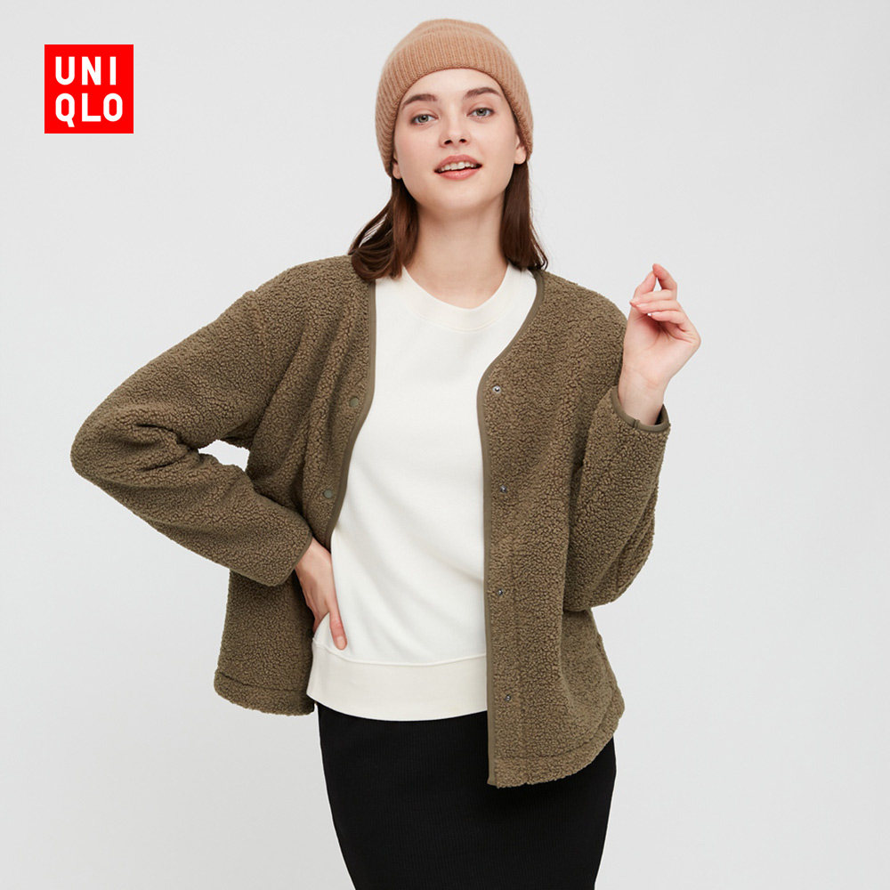 UNIQLO WOMEN's IMITATION Lambswool Fleece CARDIGAN(Long SLEEVE) 429667 UNIQLO