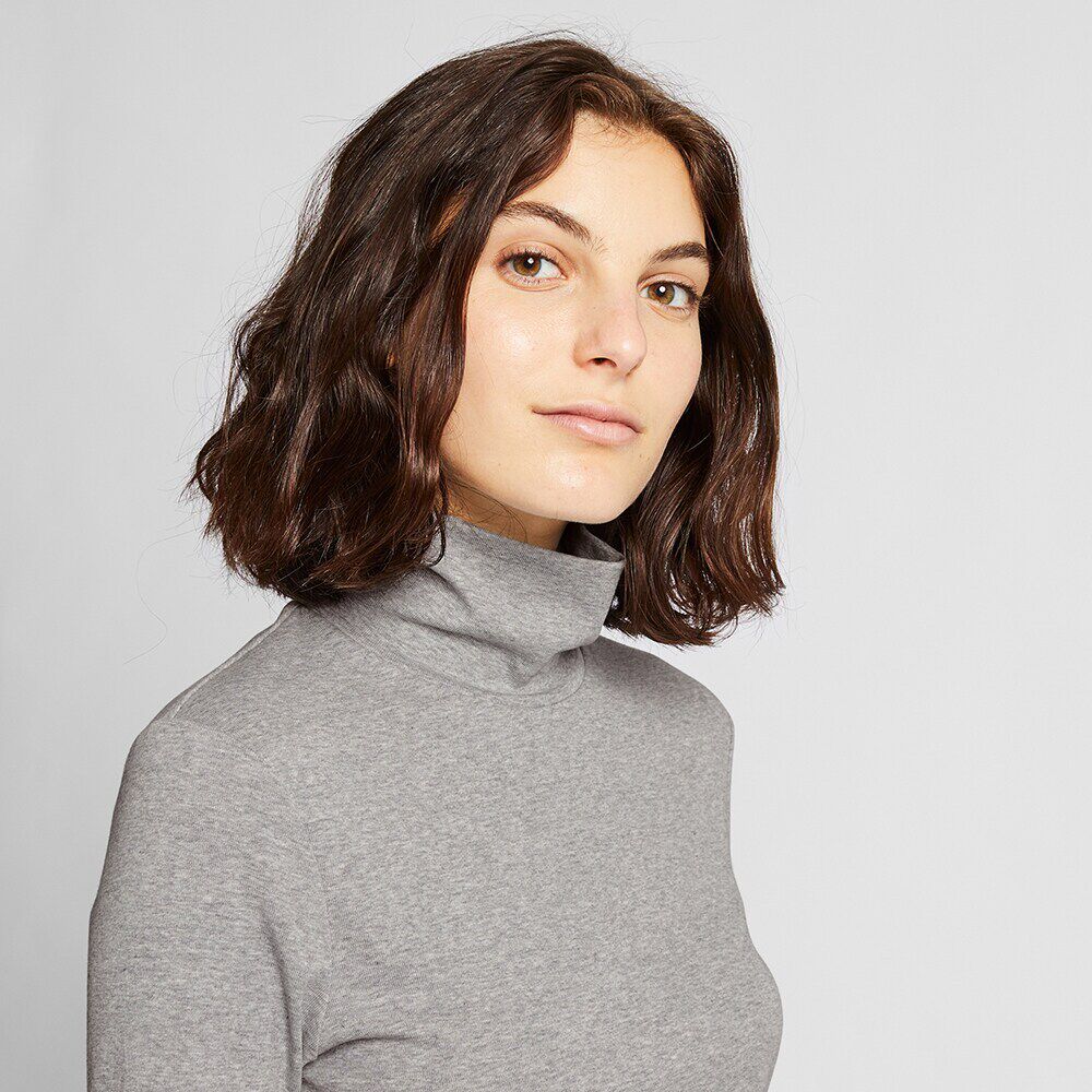 ribbed cotton t-shirt (long sleeve) 418229 uniqlo