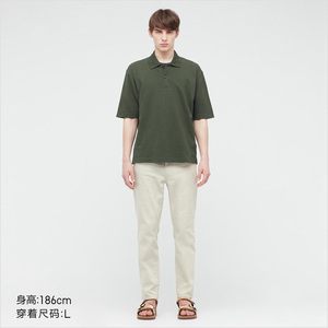 优衣库 男装 全棉宽松POLO衫(短袖 T恤) 438419 UNIQLO