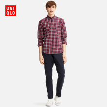 69元  优衣库UNIQLO  男装 优质长绒棉格子衬衫(长袖) 411836