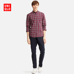 69元  优衣库UNIQLO  男装 优质长绒棉格子衬衫(长袖) 411836