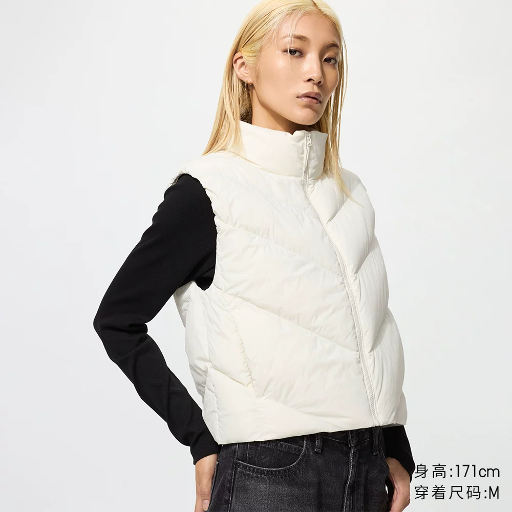 [Uniqlo женский пуховый жилет без рукавов из PUFFTECH, стильный жилет-брюшко 479210]