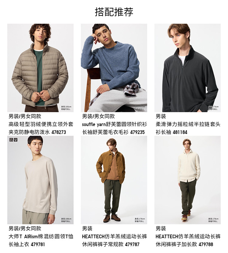 Uniqlo мужской женщины ребро круглый вырез свитер / длинный рукав свитер свитер 481722 uniqlo/uniqlo 