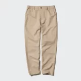 Uniqlo, летние штаны подходит для мужчин и женщин, из хлопка и льна, свободный прямой крой