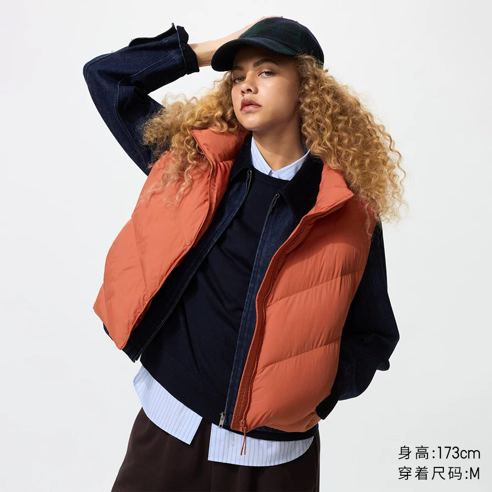 [Uniqlo женский пуховый жилет без рукавов из PUFFTECH, стильный жилет-брюшко 479210]