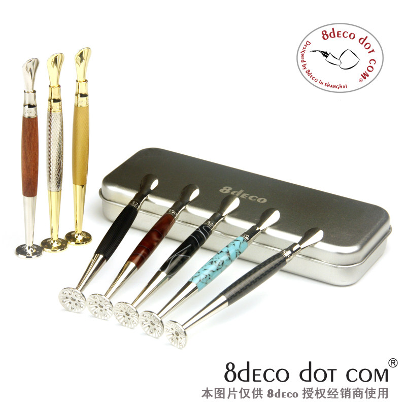 8deco new Legend Series recessed spoon engraved with anti-flameout smoke bucket press rod pure copper plated with a pass pin 