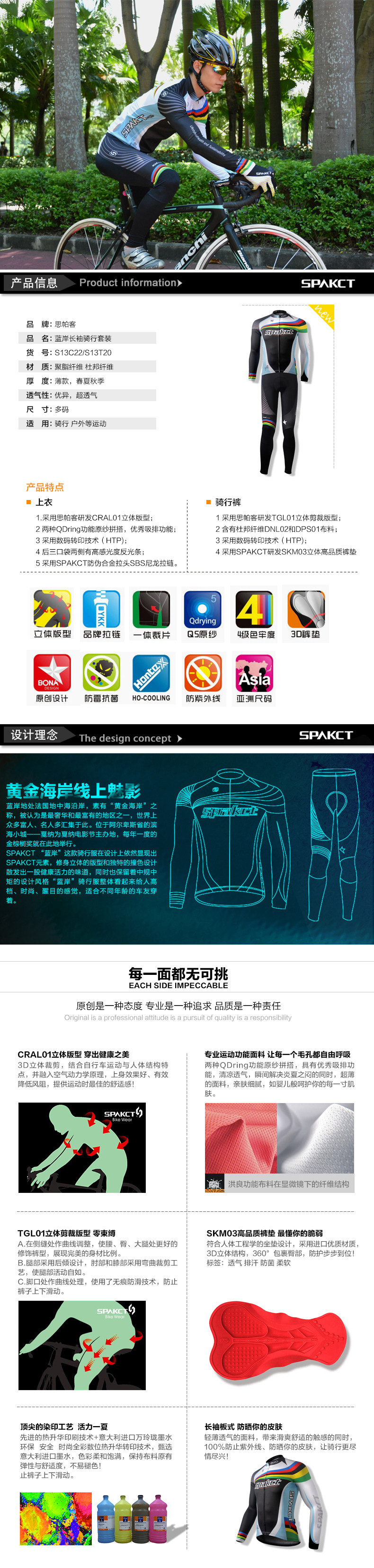 Tenue de cyclisme homme SPAKCT - Ref 2230118 Image 6