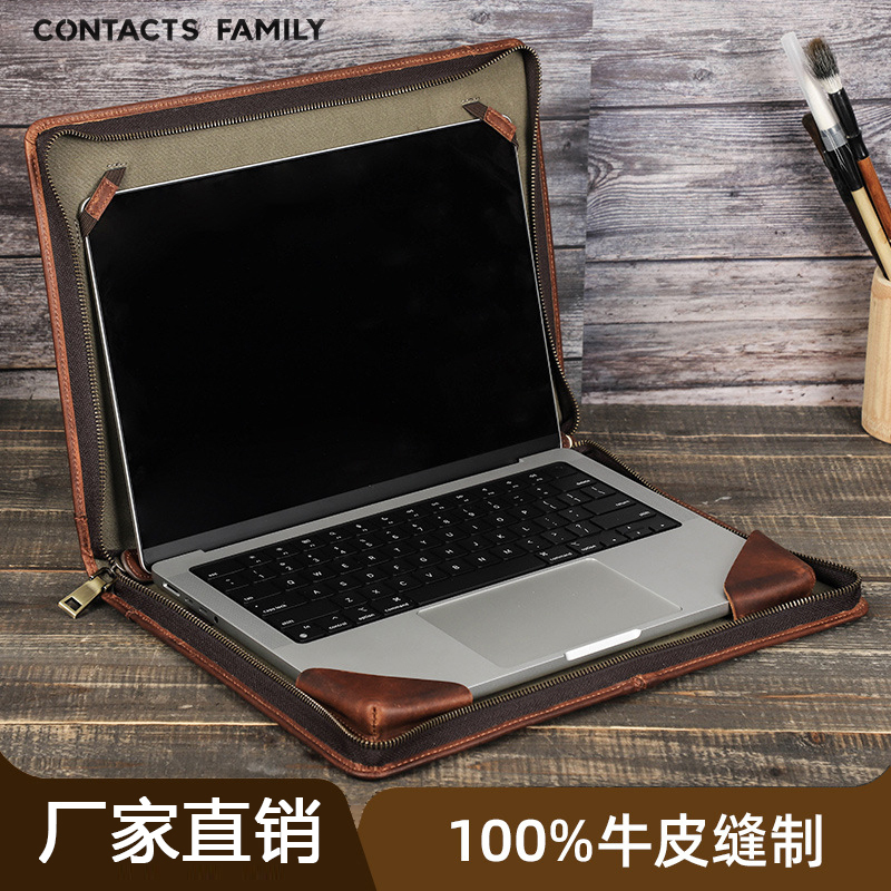 Suitable for the New MacBook Air 13.3 Protective Case, First-Layer Cowhide Genuine Leather Apple Notebook Laptop Bag