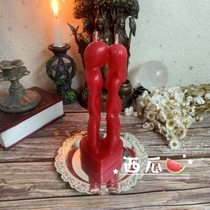 Styling candles special-shaped candles decorative ornaments handmade pure beeswax red face-to-face