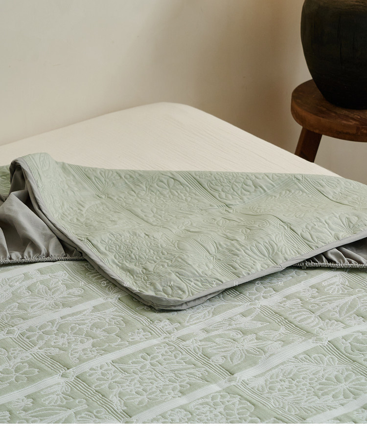 Натяжная простыня fitted sheet | 天丝棉床笠枕套三层提花柔软凉席厚实三件套四季
