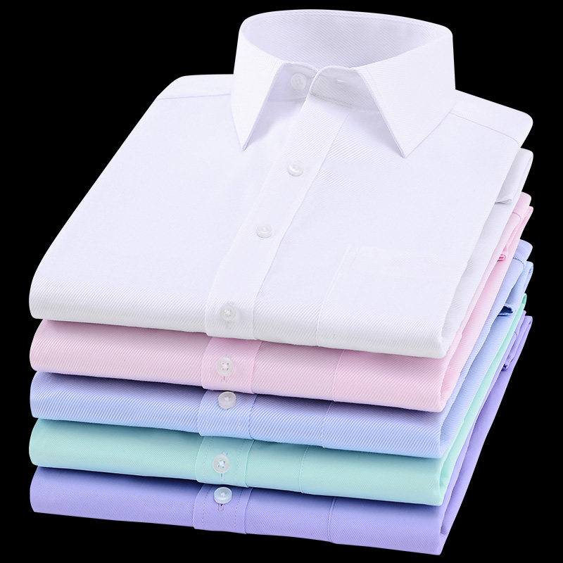 Berman winter men's warm white shirt slim business professional cotton solid color long-sleeved fleece thickened shirt