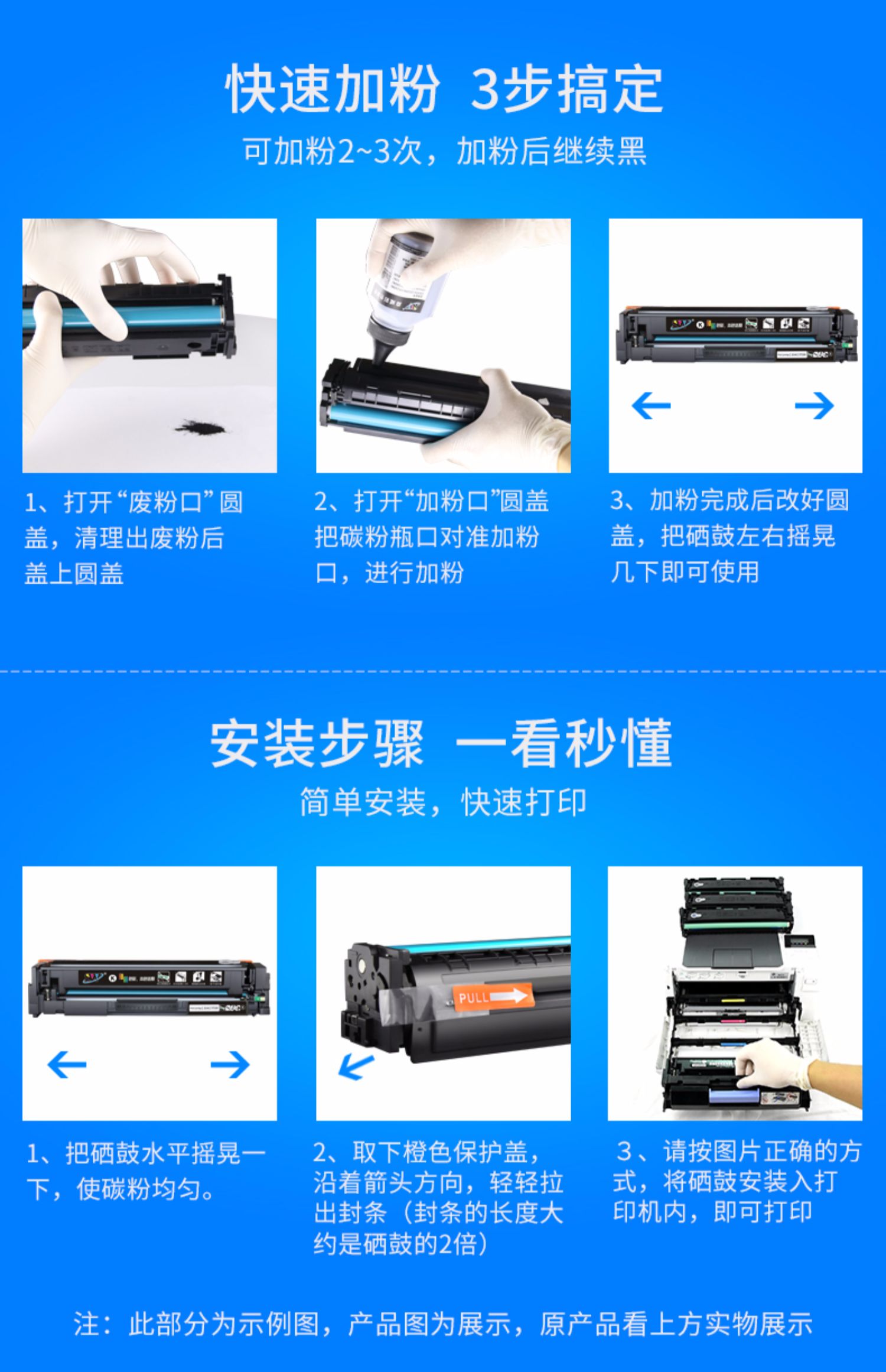 Senwei Áp dụng hộp mực HP m280nw m281fdw dễ dàng để thêm bột mực cf500a m254nw m254dw hộp mực máy in laser màu 202a cf510a m154a - Hộp mực