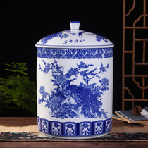 Jingdezhen ceramic rice tank rice storage box 20kg 50kg with lid sealed storage tank household moisture-proof and insect-proof