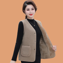 Waistcoat Female Plus Suede Middle Aged Womens Clothing Autumn Winter Style Waistcoat Thickened Vest Mom Winter Dress Jacket Warm Jacket