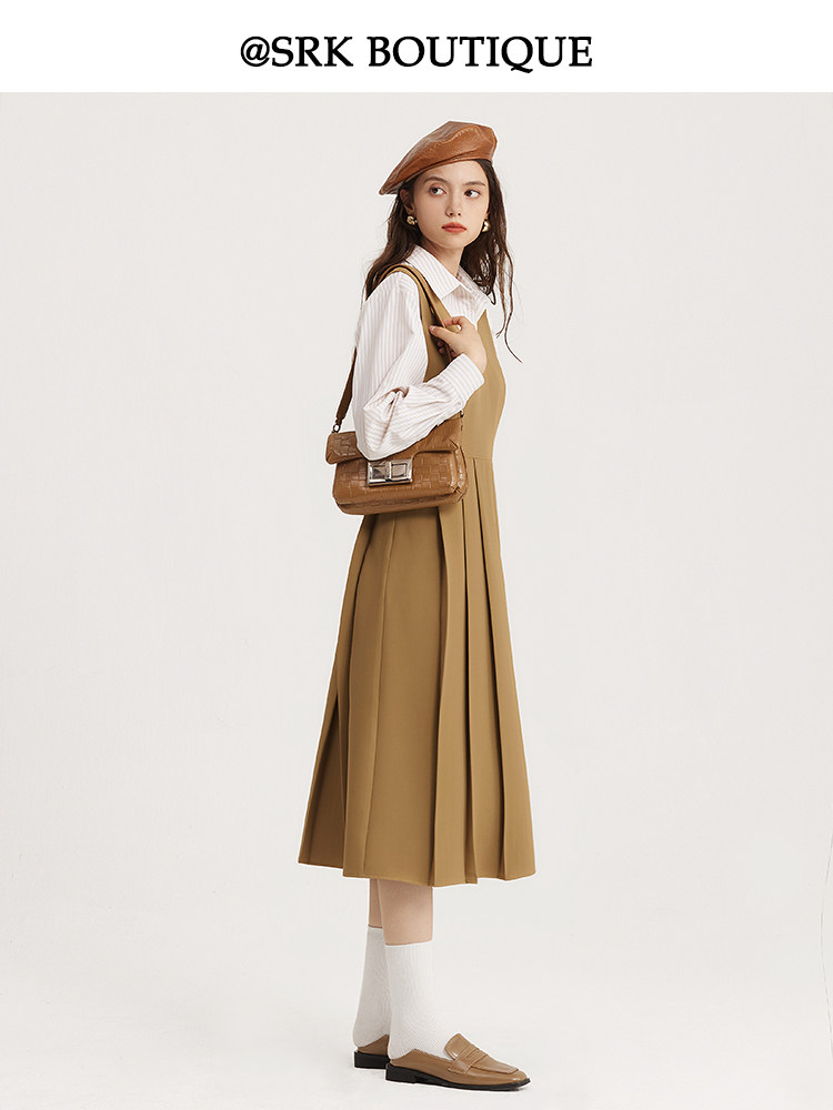SRK small sub-braces skirt 2023 new female autumn pears shape with slim temperament style even dress superior sense-Taobao