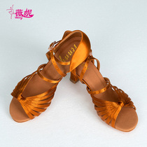 Winnie Latin dance shoes summer competition professional practice dance shoes children and girls soft-soled high-heeled performance dance shoes
