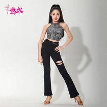 Winnie Latin Dance Wear Sleeveless Top Pants Suit Womens New Summer High-Quality Pants Internet Celebrity Practice Wear