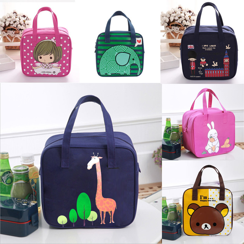 Cartoon Canvas Lunchbox Lunchbox With Carry-on Lunch Bag Elementary School Students With Rice Hand Carry Bag Lunchbox Lunch Bag Waterproof Mommy Bag Insulation