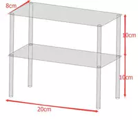 Две -длина длины 20 ширины 8 на высоту 10 см прозрачна