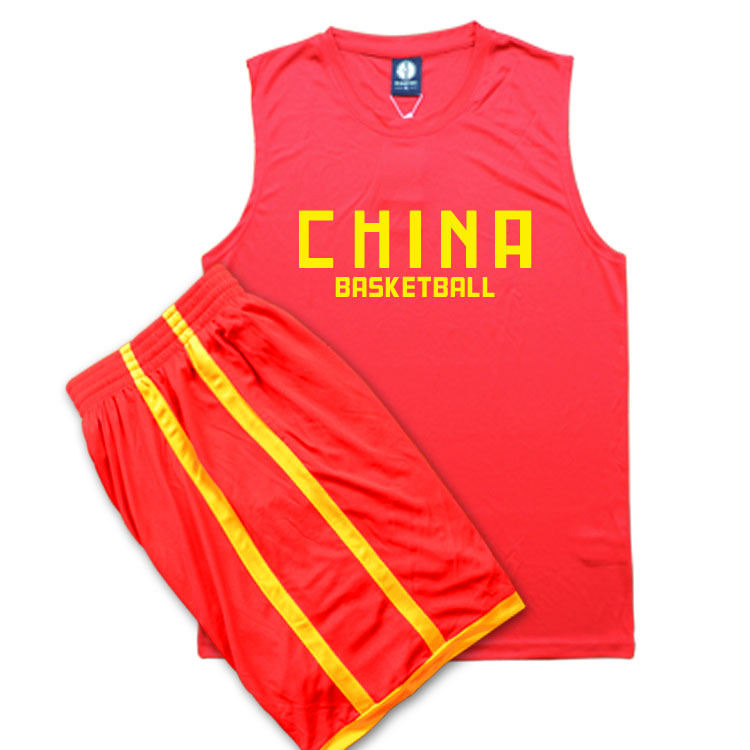 Chinese team basketball suit customized national team suit to train suit wide shoulder vest diy game jersey man