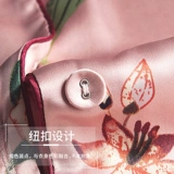 Летняя шелковая тонкая пижама, комплект, короткий рукав, в корейском стиле