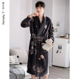 Демисезонная фланелевая бархатная утепленная пижама, большой зимний коралловый бархатный банный халат, оверсайз