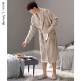 家乐芬 Мужская пижама, демисезонный зимний коралловый бархатный флисовый фланелевый банный халат, увеличенная толщина