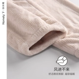 Коралловые бархатные фланелевые утепленные штаны для отдыха, большой размер