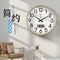 Living room clock wall clock Modern simple atmosphere household quartz clock creative mute round electronic watch clock wall watch