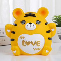 Large Capacity Tiger Deposit Pot 2021 New online Red Cartoon Children boys zodiac tiger year savings pot swing piece
