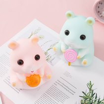 Hamster deposit money pot children anti-fall large capacity savings pot banknote coins dual-use storage pot men and women gift swaying pieces