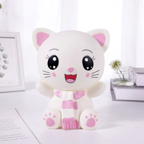Cute cat deposit money pot can save child anti-fall savings pot grown-up with money pot girl New Year gift