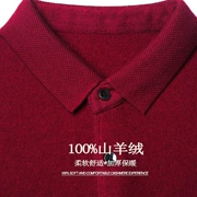 Mới nam mùa đông 100% áo cashmere nguyên chất Ve áo dài tay Kinh doanh Áo len cổ lọ dày