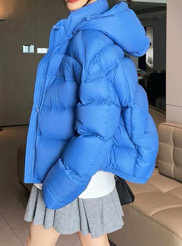 Luxurious and Stylish Blue down Jacket Designer Style, 90% Goose Down, Winter Short down Coat Luxurious and Stylish Blue down Jacket Designer Style, 90% Goose Down, Winter Short down Coat