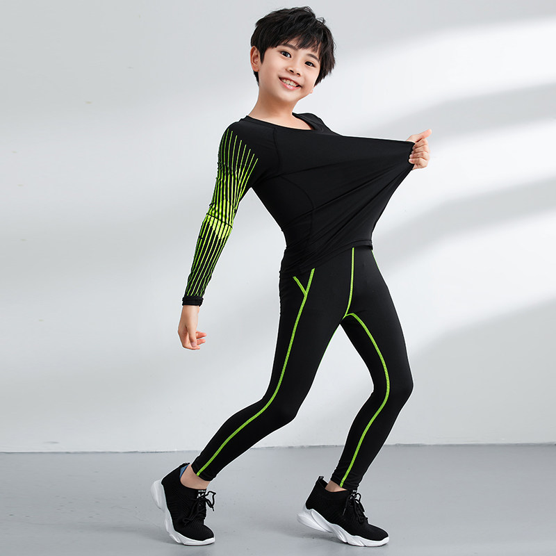 Children's autumn and winter bottoming tights set basketball tights training uniforms inside women's winter long-sleeved trousers boys