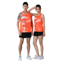 Orange track and field vest custom printed league sports student competition uniform physical examination sprint long distance running professional sportswear