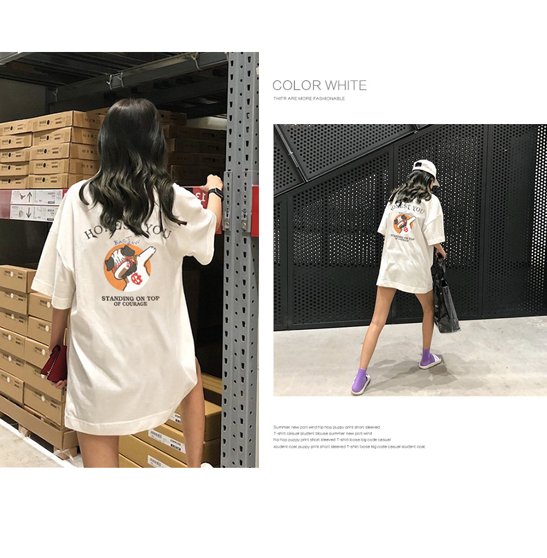 Chiếc áo thun nữ thiếu thân ngắn tay phiên bản Hàn Quốc của cô gái hip-hop hoang dã đẹp trai mát mẻ mát mẻ thủy triều áo thun nữ form rộng cao cấp