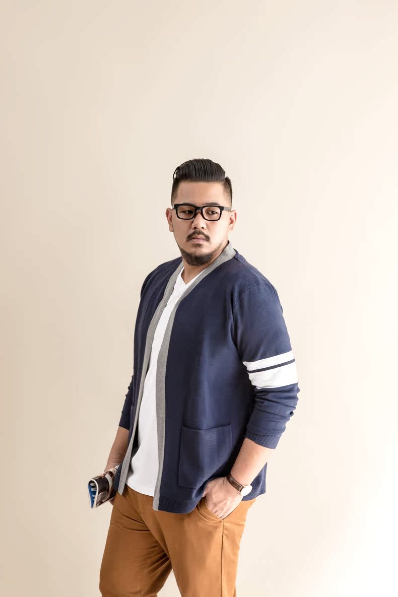Mùa thu và mùa đông cộng với phân bón để tăng áo len nam áo len nam áo len ấm áp cộng với phân bón để tăng áo len giản dị của Hàn Quốc áo khoác nam