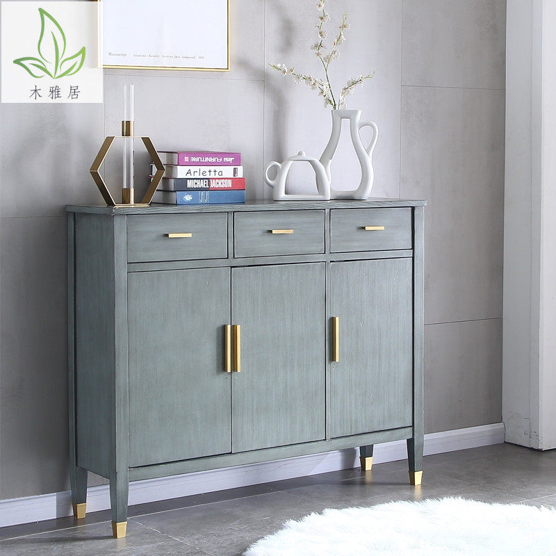 Light luxury wooden foyer shoe cabinet large capacity living room seamless kitchen dining cabinet multifunctional living room decoration cabinet