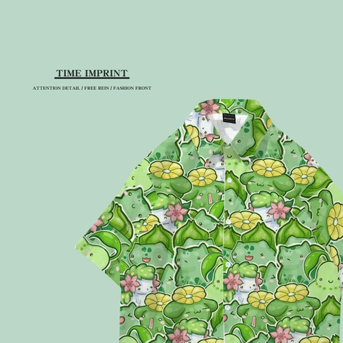 Пляжная летняя зеленая рубашка, подходит для подростков