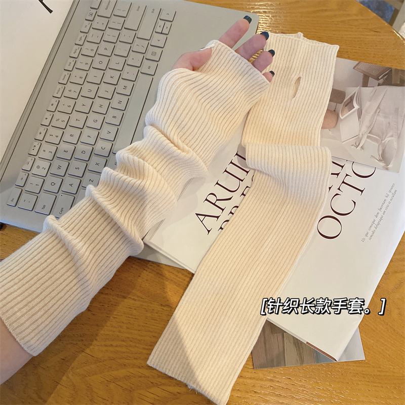 Autumn and Winter Versatile Women's Arm Warmers, Fake Sweater Sleeves to Cover Arms, Knitted Arm Sleeves, Warm Gloves, Long Style