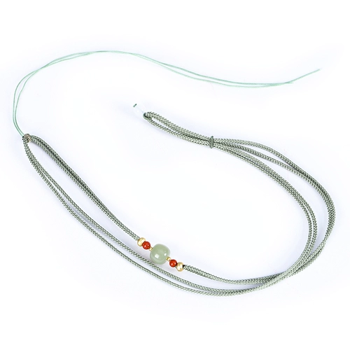 芊雅 Оригинальное изумрудное ожерелье из нефрита ручной работы из воскового агата, подвеска