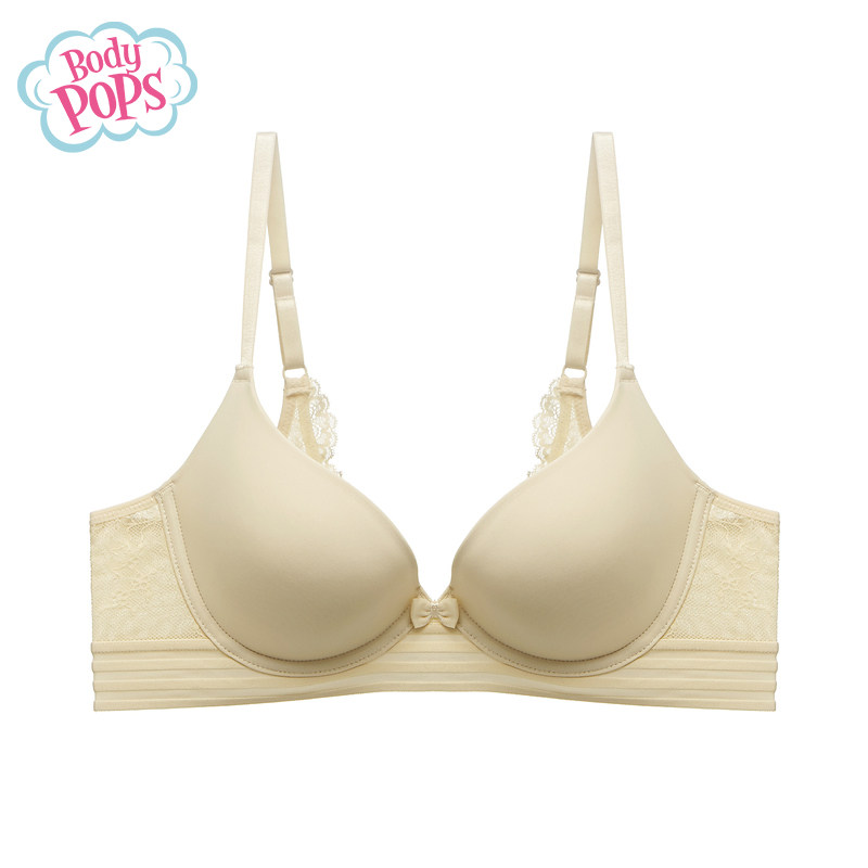 bodypops new solid color lace sexy gathered comfortable bowknot bra underwear ladies bra with steel ring