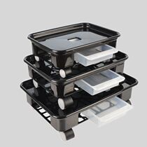 Rectangular underwater basin Rockery basin Shallow basin Mobile flower stand Bonsai mobile tray Flower pot Plastic flower stand with pulley