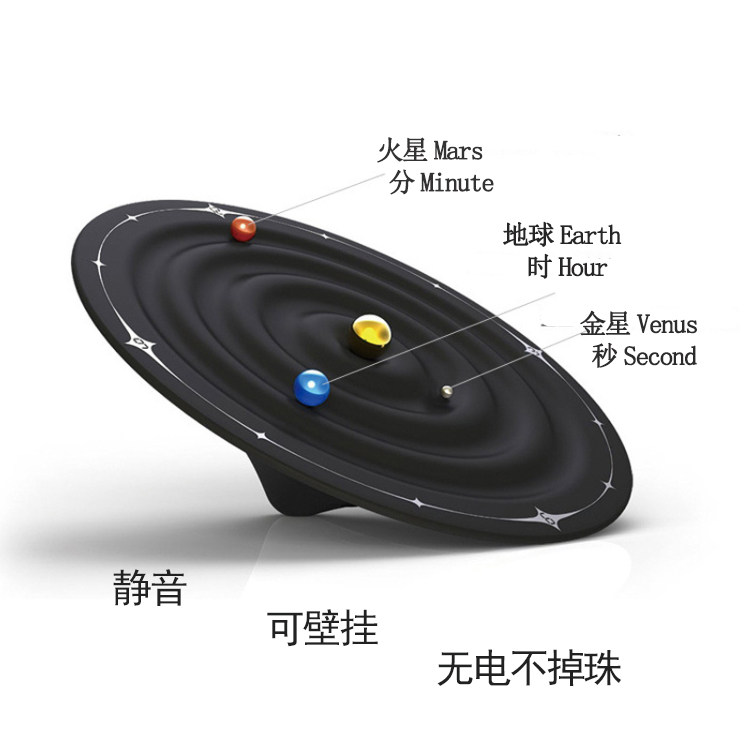 Sun Planet Galaxy Magnetic Clock Galaxy Magnetic Clock Silent Living Room Art Wall Clock