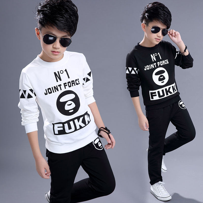 6夏装9男童长袖休闲两件套装7小男孩8儿童装10衣服11秋季5-15岁12