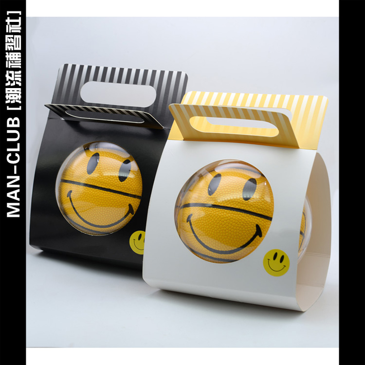 Trend hip hop Smiley face Basketball June 1 Children's Day gift Toddler children's color basketball toy decoration basketball