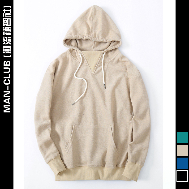 Tide Tutorial] Autumn winter new European and American male tide card plus suede loose with cap long sleeve anti-fur coat jacket