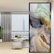 Shanghai art glass entrance light luxury style modern abstract hand-carved screen bathroom partition shoe cabinet